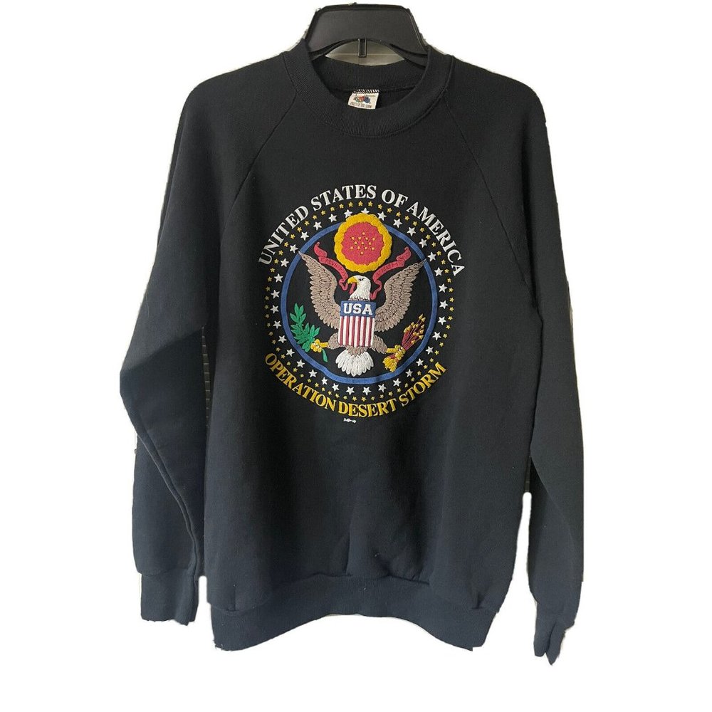 Vintage Operation Desert Storm Sweatshirt Crewneck Large 1991 90s USA L Gulf War